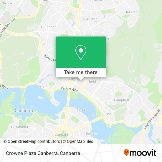 Crowne Plaza Canberra map