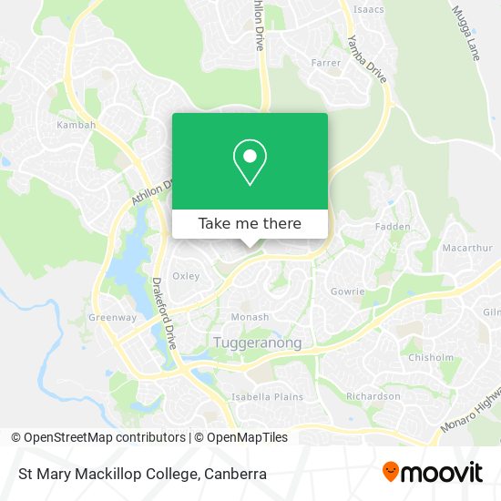 How to get Mary Mackillop in Canberra Bus?