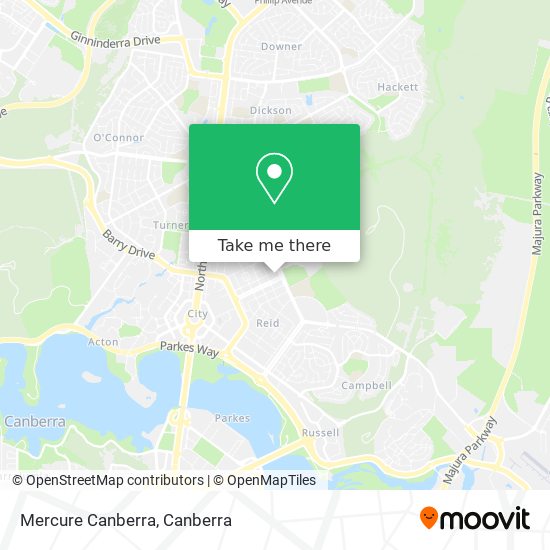 Mercure Canberra map