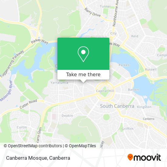 Canberra Mosque map