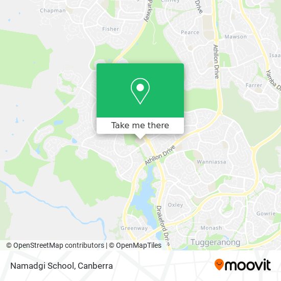 Mapa Namadgi School