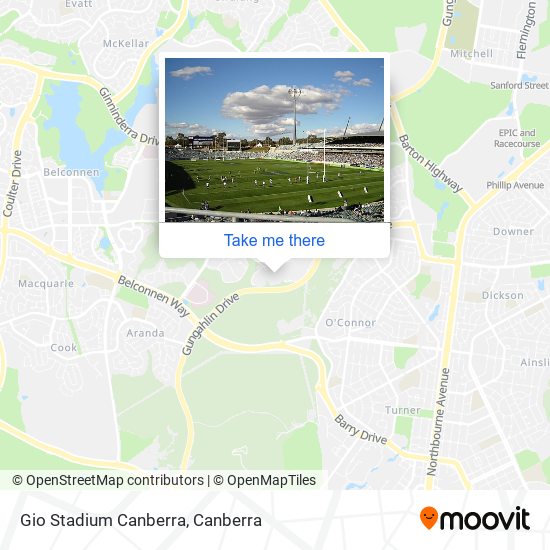 Gio Stadium Canberra map