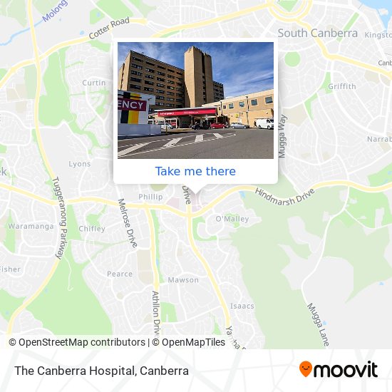 The Canberra Hospital map