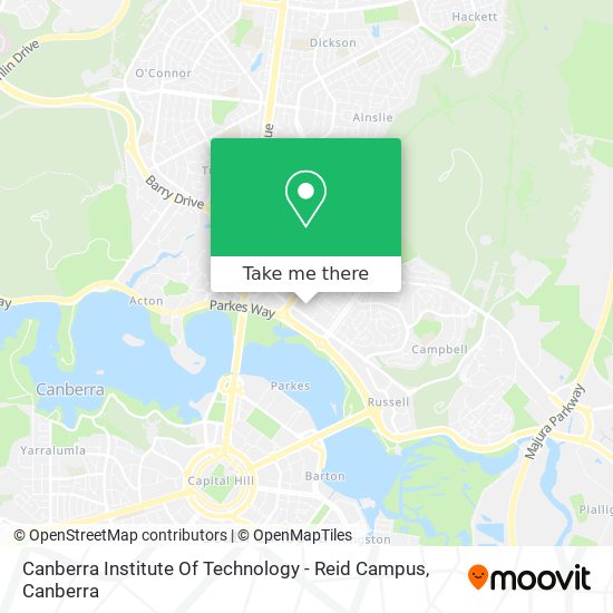 Mapa Canberra Institute Of Technology - Reid Campus
