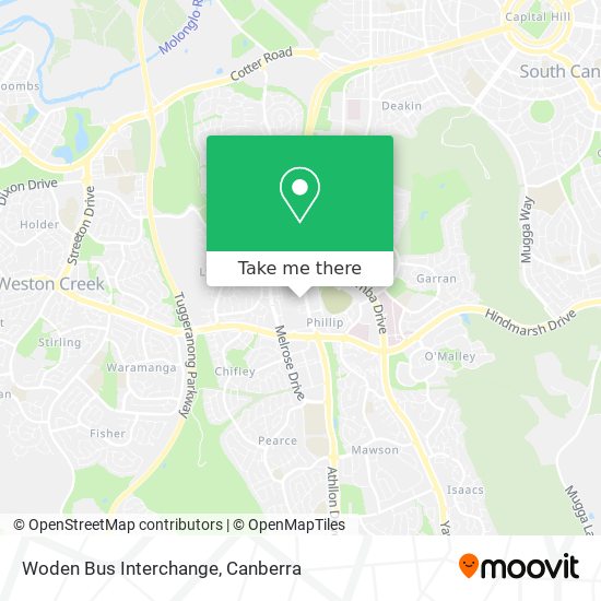 Woden Bus Interchange map