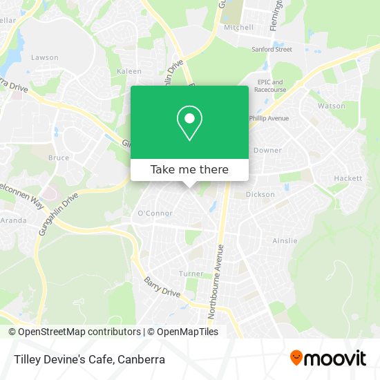 Mapa Tilley Devine's Cafe