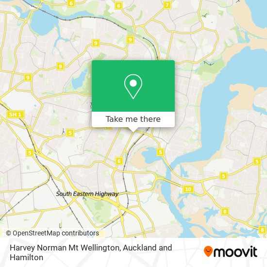 Harvey Norman Mt Wellington map