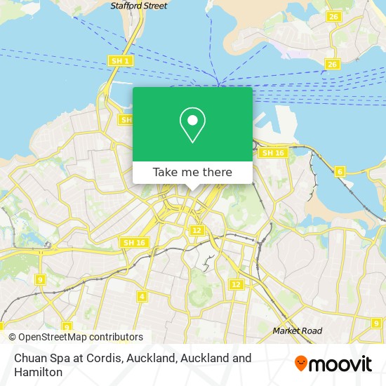 Chuan Spa at Cordis, Auckland map