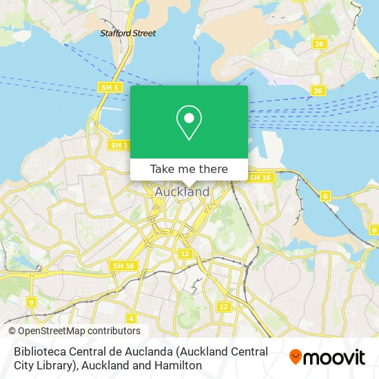Biblioteca Central de Auclanda (Auckland Central City Library) map