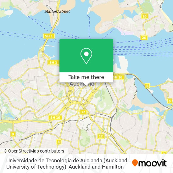 Universidade de Tecnologia de Auclanda (Auckland University of Technology) map