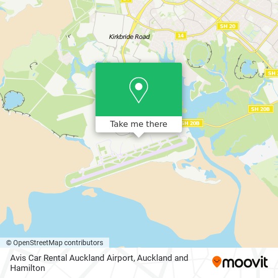 Avis Car Rental Auckland Airport map