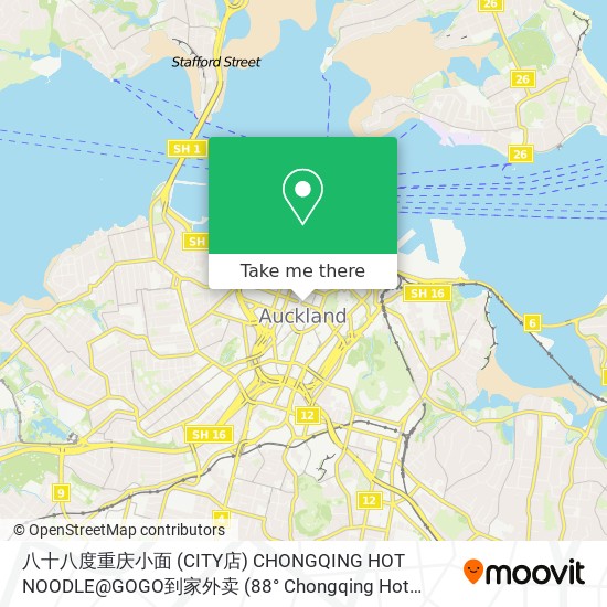 八十八度重庆小面 (CITY店) CHONGQING HOT NOODLE@GOGO到家外卖 (88° Chongqing Hot Noodle) map