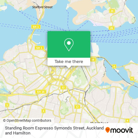 Standing Room Espresso Symonds Street map