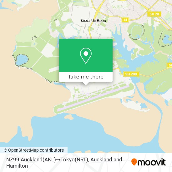 NZ99 Auckland(AKL)→Tokyo(NRT) map
