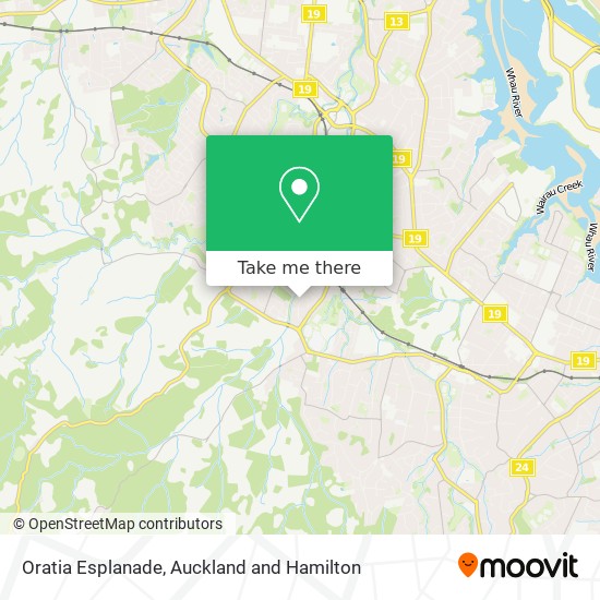 Oratia Esplanade map