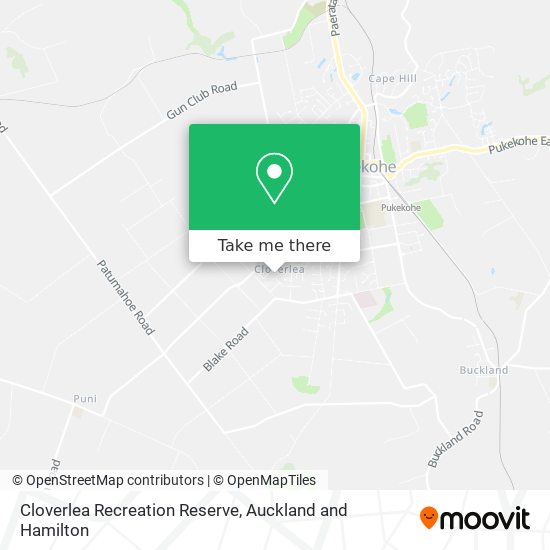 Cloverlea Recreation Reserve map