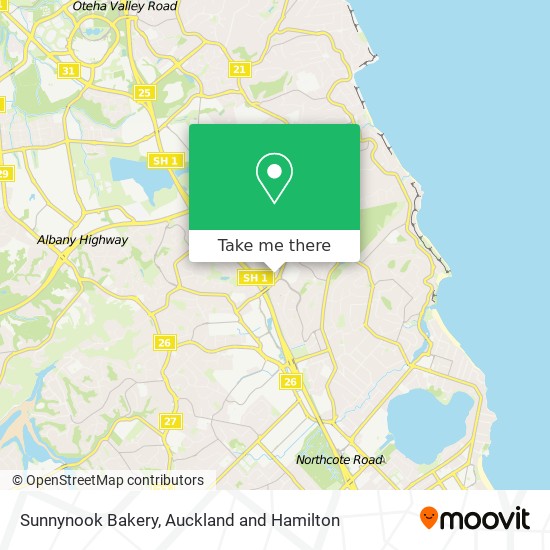 Sunnynook Bakery map