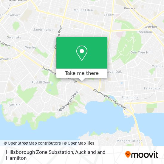 Hillsborough Zone Substation map