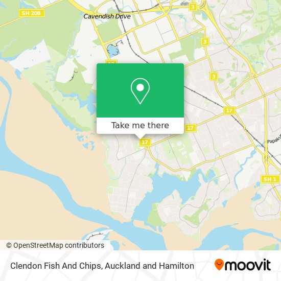 Clendon Fish And Chips map