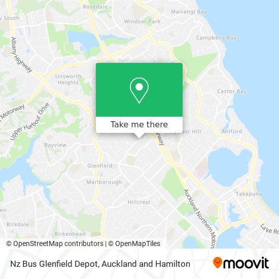 Nz Bus Glenfield Depot map