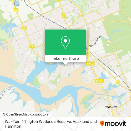 Wai-Tāiri / Tington Wetlands Reserve map