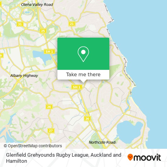 Glenfield Grehyounds Rugby League map