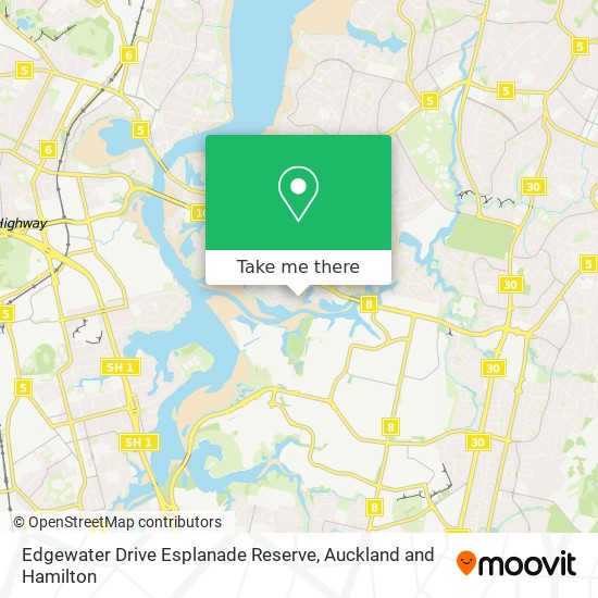 Edgewater Drive Esplanade Reserve map