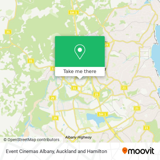 Event Cinemas Albany map