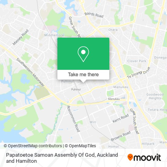 Papatoetoe Samoan Assembly Of God map