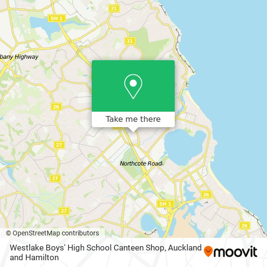 Westlake Boys' High School Canteen Shop map
