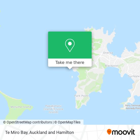 Te Miro Bay map