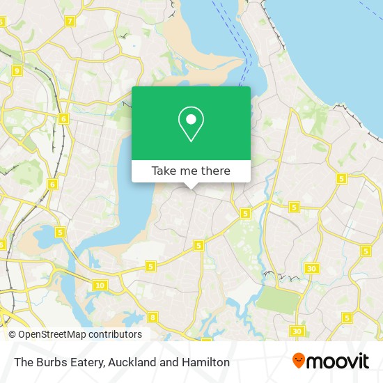 The Burbs Eatery map