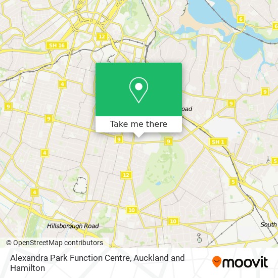 Alexandra Park Function Centre map