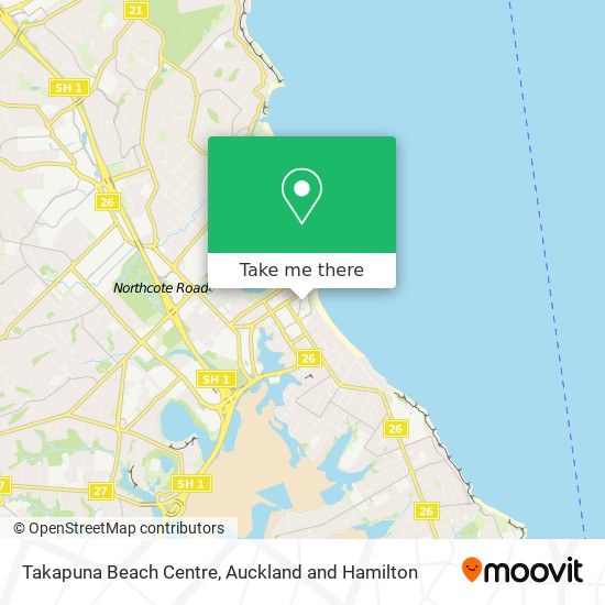 Takapuna Beach Centre map