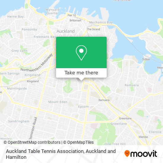 Auckland Table Tennis Association map