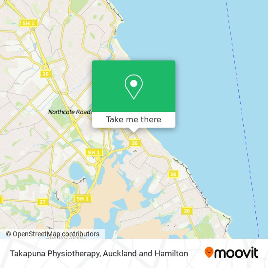 Takapuna Physiotherapy map