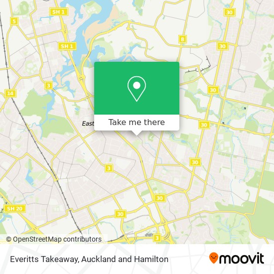 Everitts Takeaway map