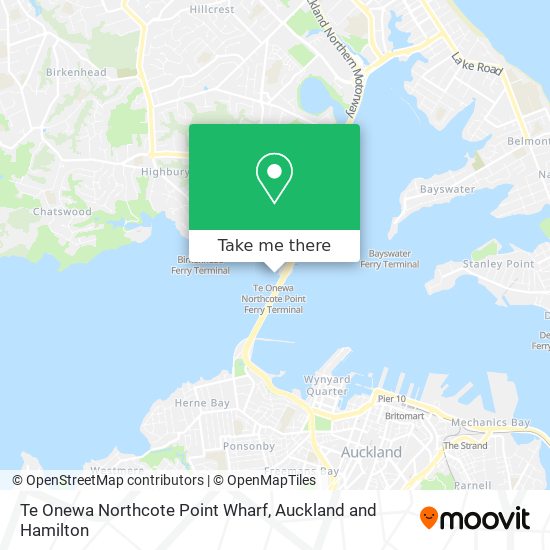 Te Onewa Northcote Point Wharf map