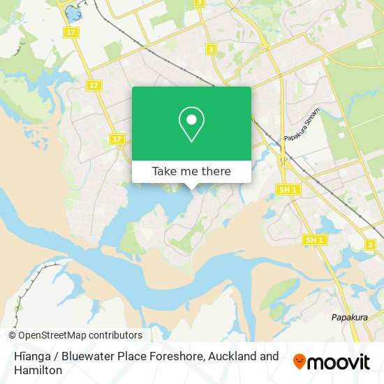 Hīanga / Bluewater Place Foreshore map
