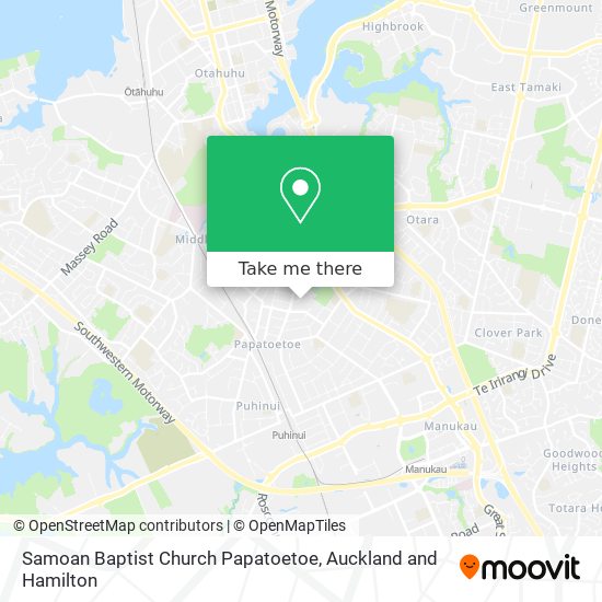 Samoan Baptist Church Papatoetoe map