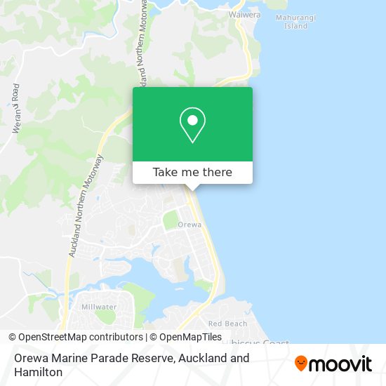 Orewa Marine Parade Reserve map