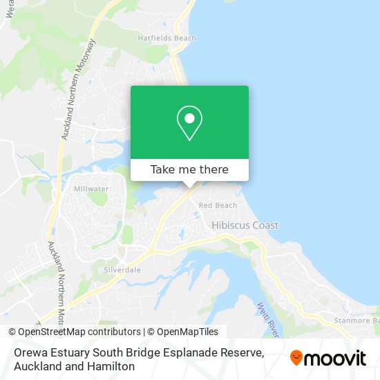 Orewa Estuary South Bridge Esplanade Reserve map