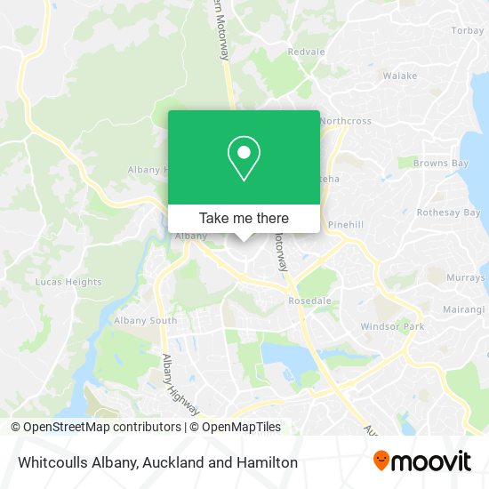 Whitcoulls Albany map