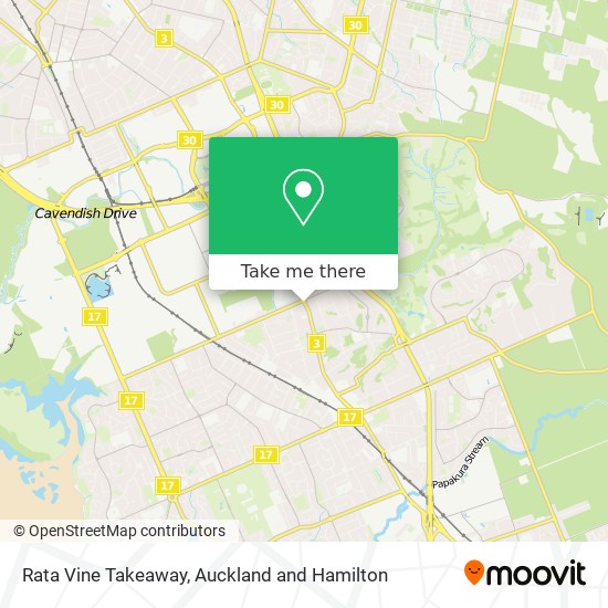 Rata Vine Takeaway map