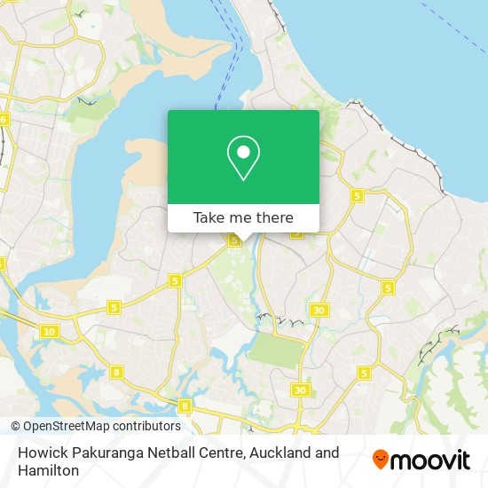 Howick Pakuranga Netball Centre map