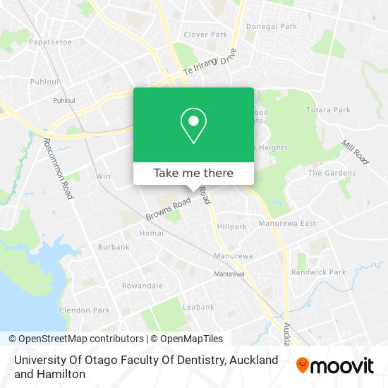 University Of Otago Faculty Of Dentistry map
