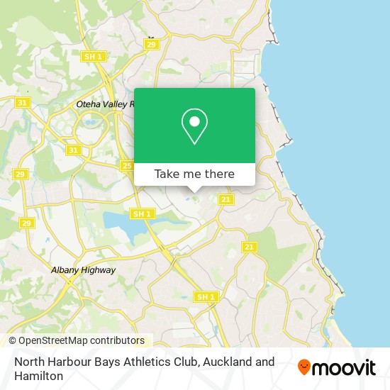 North Harbour Bays Athletics Club map