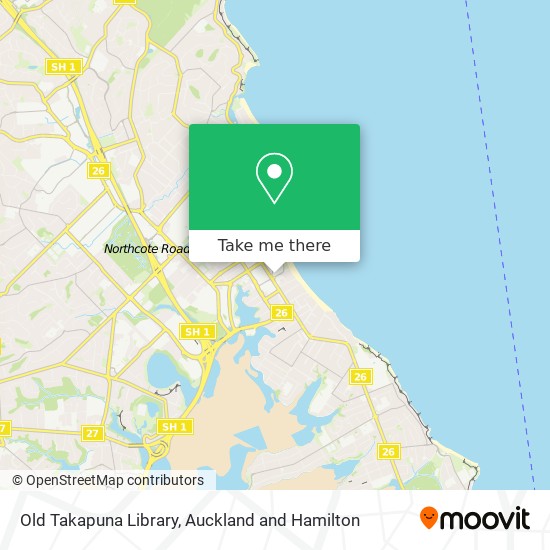 Old Takapuna Library map