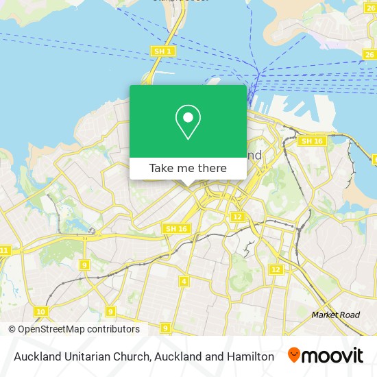 Auckland Unitarian Church map