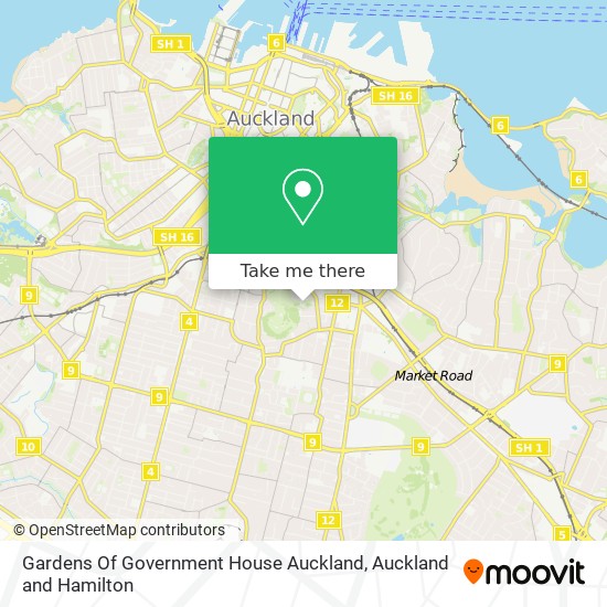 Gardens Of Government House Auckland map